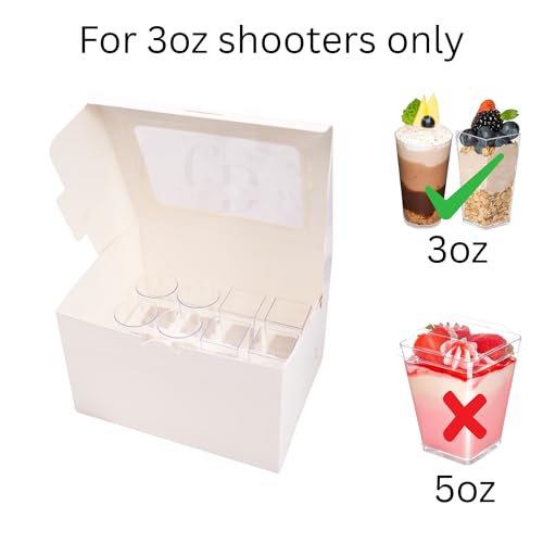Dessert Shooter Box for 12; 3oz square and round shooter cups- Paper box