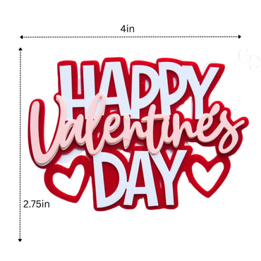 Valentine's Day Acrylic Cake Toppers 4 x 2.75 Inch, Food Grade Material, Bento Cake Decoration- 5 pack