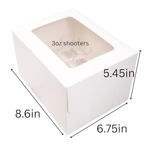 Dessert Shooter Box for 12; 3oz square and round shooter cups- Paper box