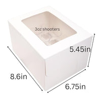 Dessert Shooter Box for 12; 3oz square and round shooter cups- Paper box