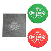 Merry Christmas Cookie Stamp, Acrylic Fondant Embosser, Decorative Cake Topper with Snowflake Design- 1 Pack