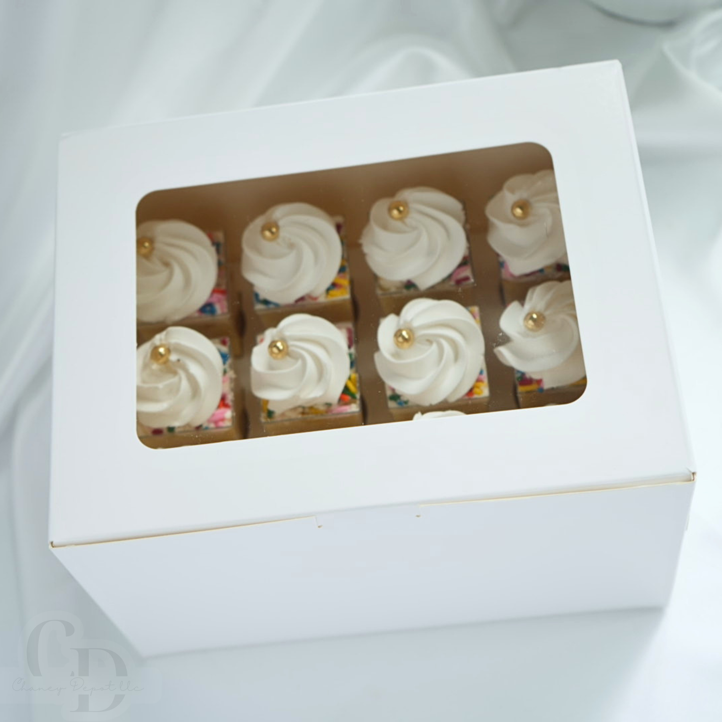 Dessert Shooter Box for 12; 3oz square and round shooter cups- Paper box