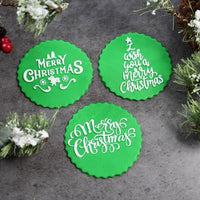 I Wish You a Merry Christmas small Acrylic Embosser for cakes and cupcakes- 1 Pack