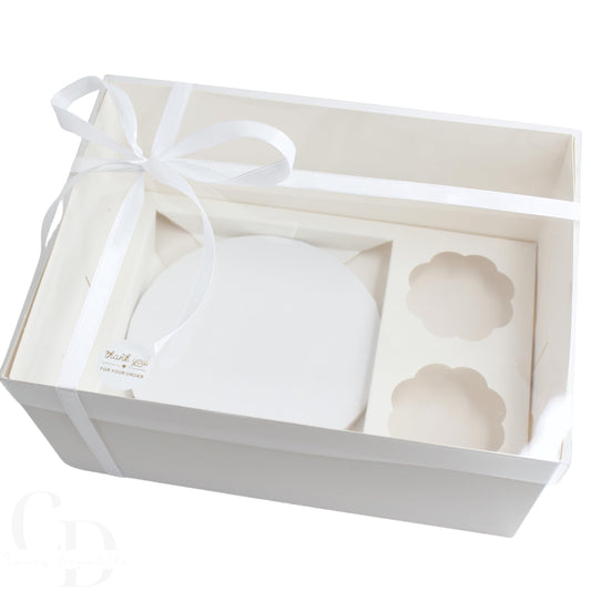 Chaney Depot LLC Bento Cake and Cupcake box for 1; 4-5in cake and 2 cupcakes