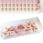 Chaney Depot LLC Bento Cake and Cupcake Box 8 Cupcakes, 1 6x6in slot for a 4-5in cake, Clear Long Box- 10 Pack