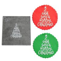 I Wish You a Merry Christmas small Acrylic Embosser for cakes and cupcakes- 1 Pack