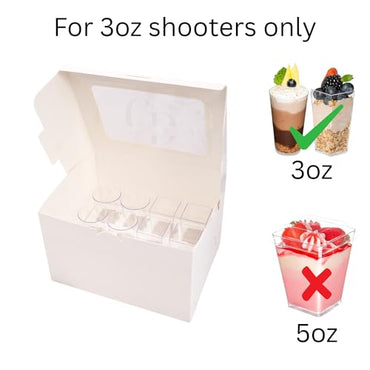 Dessert Shooter Box for 12; 3oz square and round shooter cups- Paper box