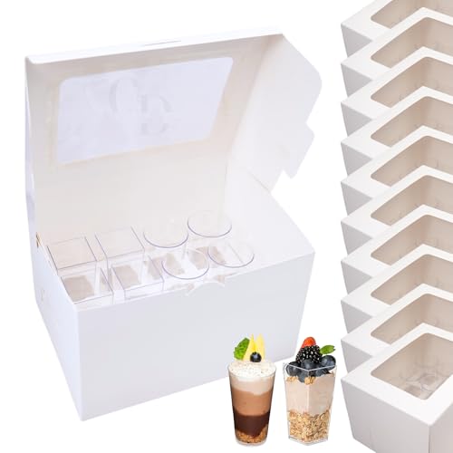Dessert Shooter Box for 12; 3oz square and round shooter cups- Paper box