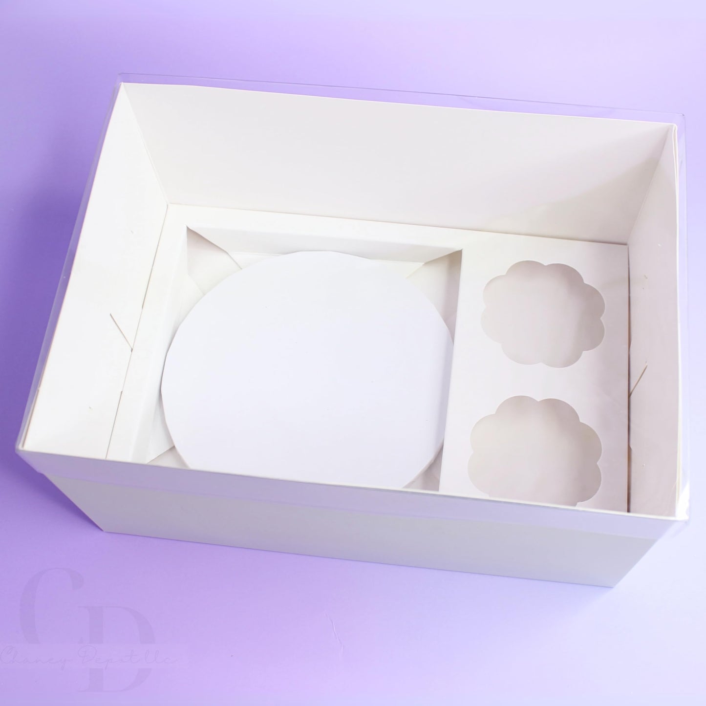 Chaney Depot LLC Bento Cake and Cupcake box for 1; 4-5in cake and 2 cupcakes