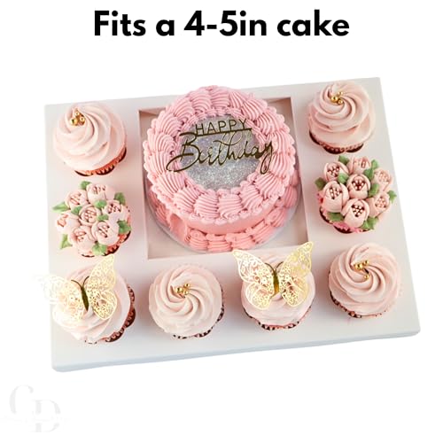 Chaney Depot LLC Bento Cake and Cupcake Box for 8 cupcakes and 1 6x6in slot for a 4-5in cake, Clear Box- 10 Pack