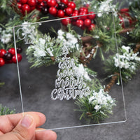 I Wish You a Merry Christmas small Acrylic Embosser for cakes and cupcakes- 1 Pack