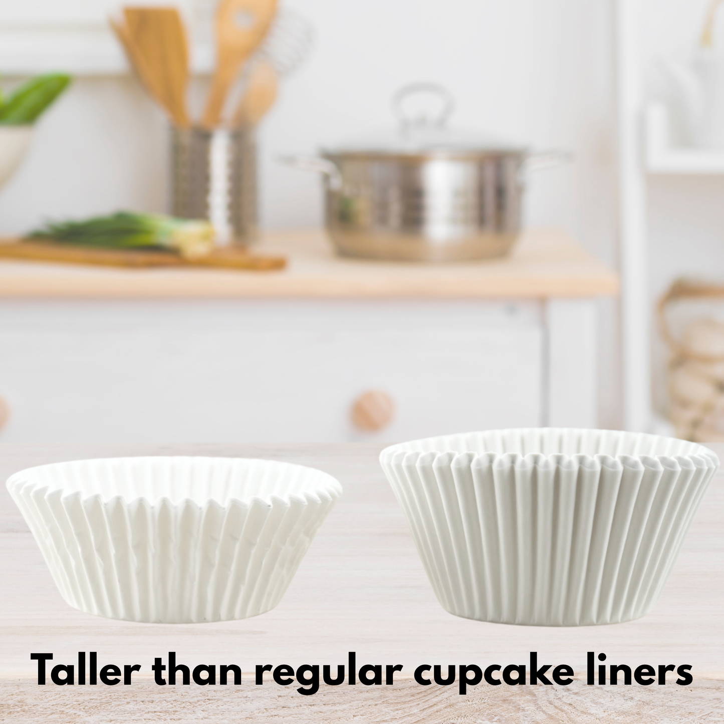 Premium White Paper Cupcake Liners, 1000 Count, Taller Size 2x1.5 Inch Baking Cups for Muffins and Pastries