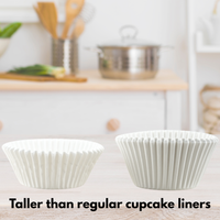 Premium White Paper Cupcake Liners, 1000 Count, Taller Size 2x1.5 Inch Baking Cups for Muffins and Pastries