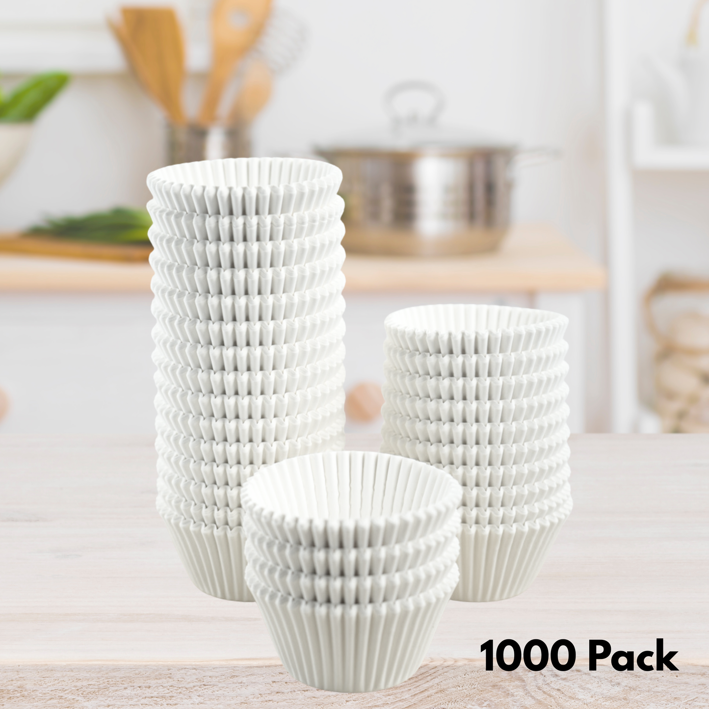 Premium White Paper Cupcake Liners, 1000 Count, Taller Size 2x1.5 Inch Baking Cups for Muffins and Pastries