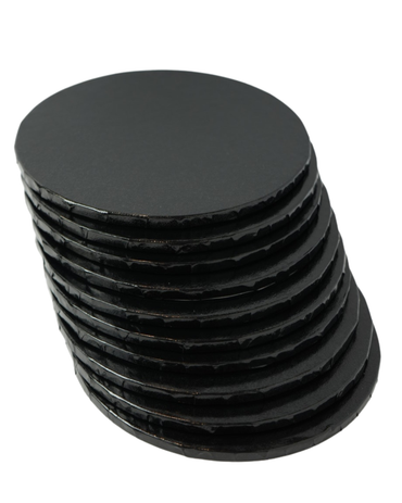 Black 6 inch cake drum 1/4 of an inch thick- 10 pack