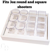 Dessert shooter square and round 3oz cup transport boxes- Clear lid