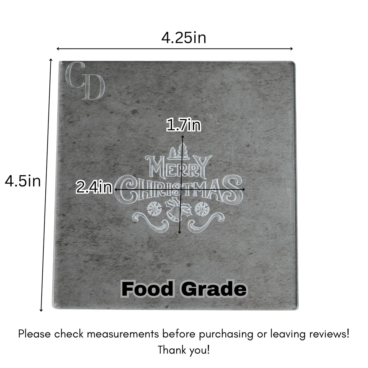 Merry Christmas Cookie Stamp, Acrylic Fondant Embosser, Decorative Cake Topper with Snowflake Design- 1 Pack