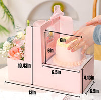 Chaney Depot LLC Premium Cake and Flowers Gift Box with Ribbon and Clear Box, Sturdy Quality- 10 Pack