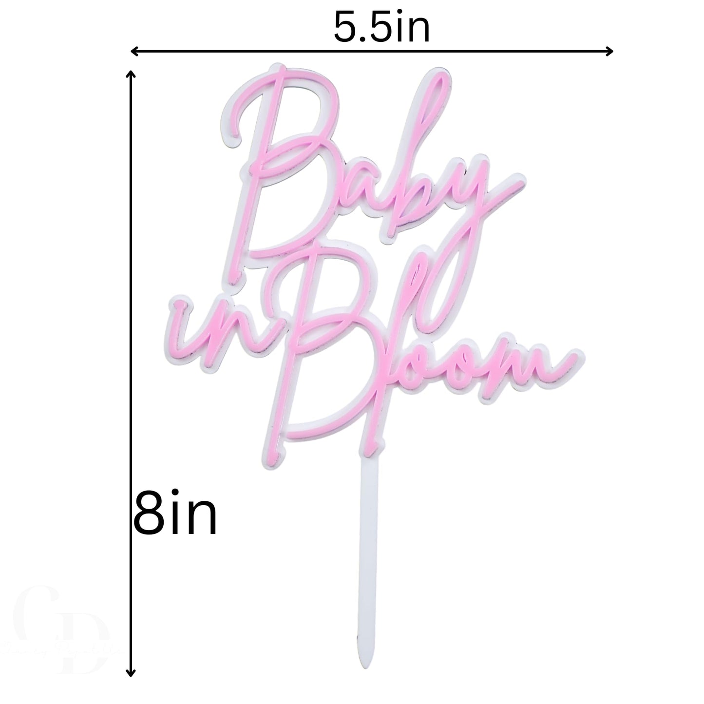 Baby in Bloom Double Layer premium acrylic cake topper- 1 pack