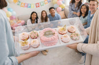Chaney Depot LLC Bento Cake and Cupcake Box 8 Cupcakes, 1 6x6in slot for a 4-5in cake, Clear Long Box- 10 Pack